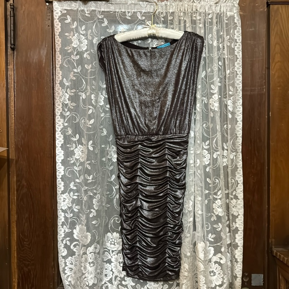 Alice and Olivia size small deep purple shimmer dress